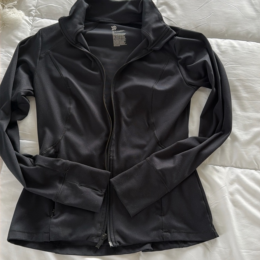 All in Motion Black Full Zip Athletic Jacket XS